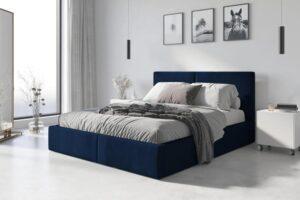 BMS GROUP Čalúnená posteľ HILTON 180x200cm výklopná tmavo modrá
