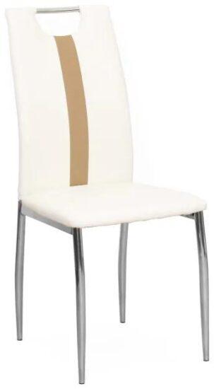 Jedálenská stolička Signa - biela / béžová / chróm