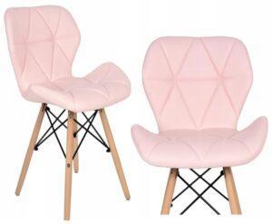Jedálenské stoličky EKO ružové 4 ks - škandinávsky štýl