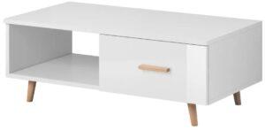 Konferenčný stolík Sweden 110 cm biely mat/biely lesk