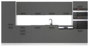 Kuchynská linka Belini Premium Full Version 360 cm šedý mat s pracovnou doskou NAOMI Výrobca