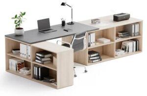 PLAN Kancelársky písací stôl s úložným priestorom BLOCK B02