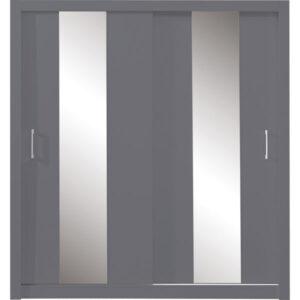 Šatníková skriňa Cadu so zrkadlom - 200x215x60 cm (antracit)