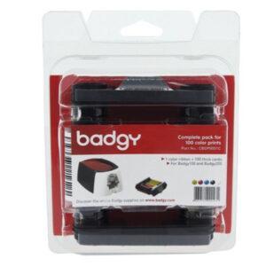 BADGY YMCKO Color Ribbon + 100 cards (0