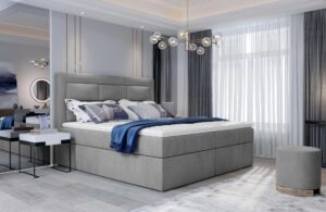 Manželská posteľ Boxspring 180 cm Variv (svetlosivá) (s matracom). Vlastná spoľahlivá doprava až k Vám domov. 1025426