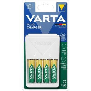 Nabíjačka batérií Plug charger + 4 AA Varta 57657101451