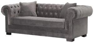 Pohovka Chesterfield Classic Velvet Dark Grey pre 3 osoby