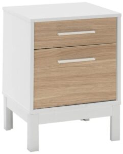 Adore Furniture Nočný stolík 60x45 cm biela/hnedá AD0025