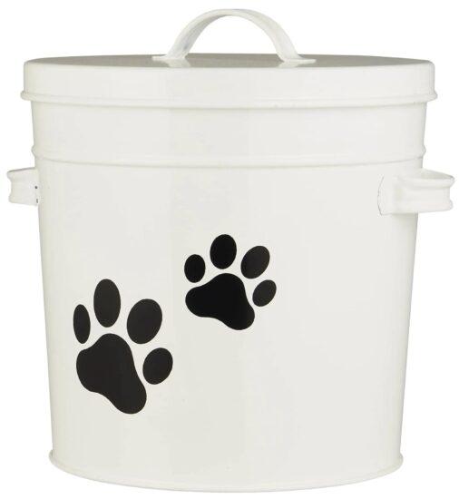 IB LAURSEN Plechové vedro s vekom White / Paw 5 l