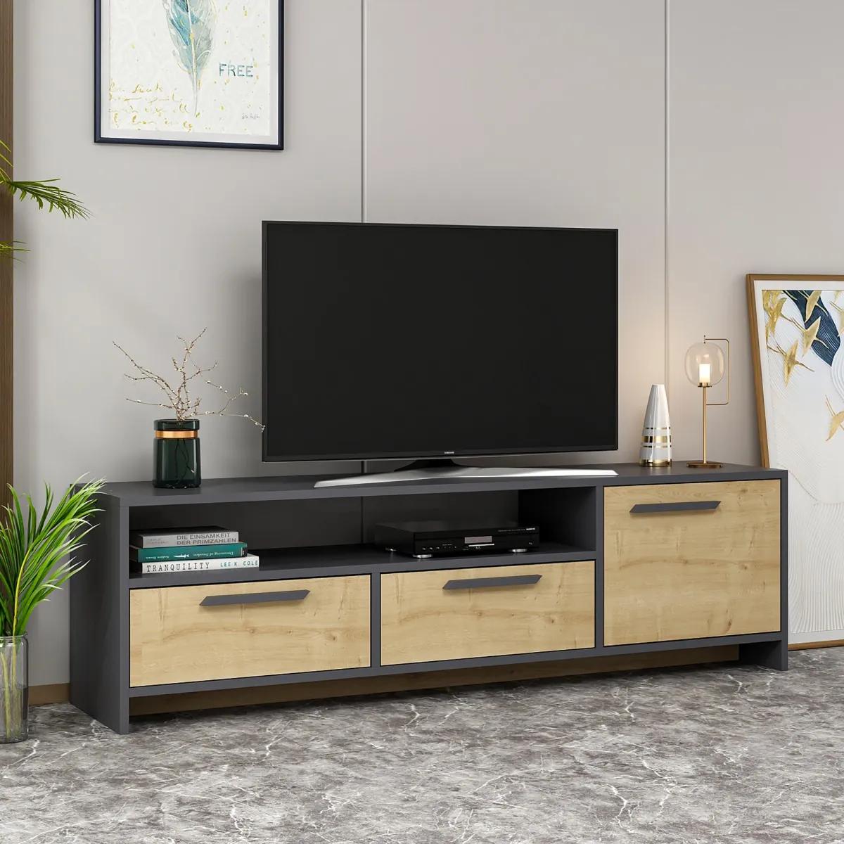 TV stolík Tyson 160 cm dub/antracit