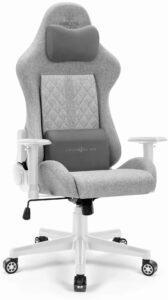 Herná stolička Hell's Chair HC-1006 Grey Grey White Fabric