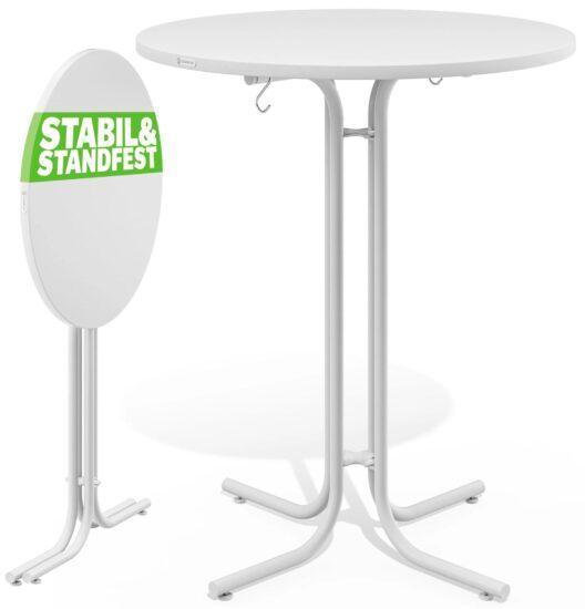 InternetovaZahrada Skladací barový stôl Ø80 cm - biely